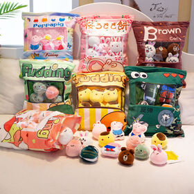 Coussin décoratif, coussin mignon, grand sac, poupée, lapin, cochon, peluche, cadeau d'anniversaire, vente en gros
