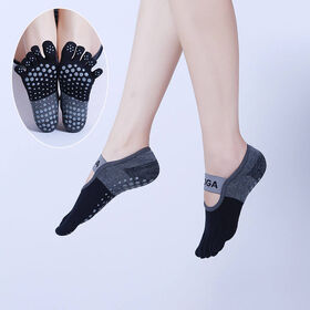 Pilates 5 dedos del pie antideslizantes calcetines Fitness mujeres  antideslizante profesional algodón suave cinco dedos calcetines de silicona
