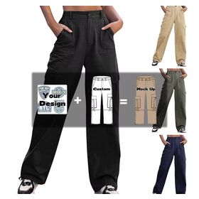 Pantalon Cargo Femme Ample Utilitaire Personnalisé 6 Poches Impression Logo Designer Décontracté pour B2B