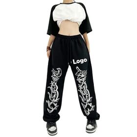 Pantalons de survêtement évasés pour femmes, unis et vierges, avec logo imprimé personnalisé, cordon de serrage, décontractés