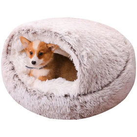Cama/Casa para Cães e Gatos para Dormir, Ninho Semi-Fechado para Animais de Estimação, Casinha de Pelúcia Quente, Almofadas, Capa de Almofada para Cães, Gatos e Acessórios para Animais de Estimação