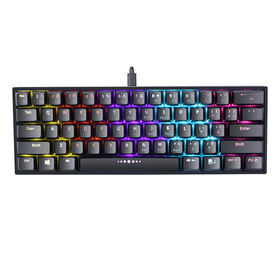 Keyboard Gaming Mekanik 60% Rainbow, Tipe Senyap, Sandaran Pergelangan Tangan, Tombol Multimedia