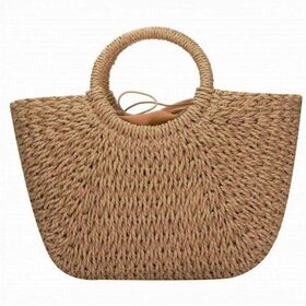 Sac Fourre-tout En Paille Pour Femme - Sac De Plage En Maille - Couleur Marron - Neuf Avec étiquettes