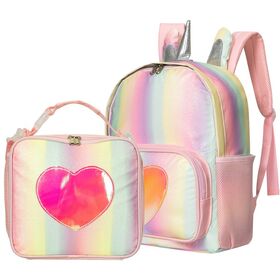 Holographic Rainbow Backpack | Metallic PU Leather Sling Bag For Women & Girls, Adjustable Strap, Daypack For Travel & School - View #3