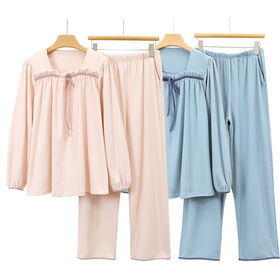 Buy Wholesale China Cotton Spring Autumn Women Long Sleeve Pajamas Set Modal  Material Soft Breathable Ladies Sleepwear & Modal Sleepwear at USD 6.25