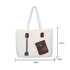 Sac fourre-tout en toile avec plusieurs poches, sac à bandoulière pour femmes - Idéal pour le B2B