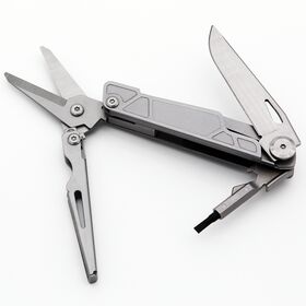 Novo Multitool Mini de Aço Inoxidável para Camping ao Ar Livre, Canivete Dobrável Multifuncional de Bolso com Tesoura