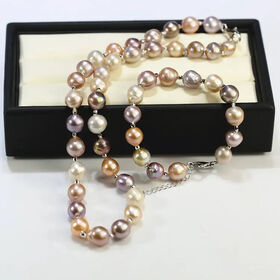 9-10mm AA+ edison baroque golden color fitting Fashion Natural Pearl Bracelets Design for sale
