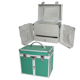 Fabricante Personalizado Caja de Maquillaje de Aluminio Embalaje Cosmético con Cajón Estuche de Dispositivo Estuche de Peluquería Estuche de Vanidad Personalizado