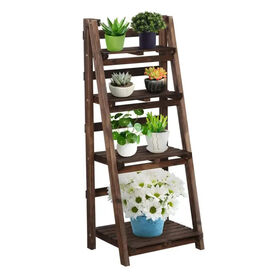 OEM/ODM Ladder storage shelves Multi-Functional Folding Indoor Outdoor Flower Display Rack Wooden Ladder Shelf