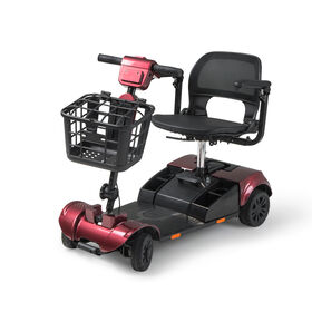 Scooter de Mobilité Électrique Léger avec Système de Contrôle de Stabilité Amélioré, Finition Rouge Cerise