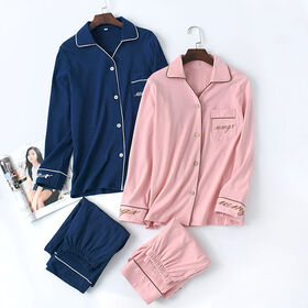 Couples Matching Pajamas Sets - PJs Set for Men and Women Long Sleeve  Sleepwear Lovers Pajamas Coral Velvet Winter Plus Velvet Thick Warm Home  Service,Men's Blue,Large : : Clothing, Shoes & Accessories