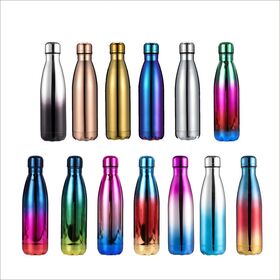 UV Electroplate 500ml Stainless Steel Insulated Water Bottle Logo Custom ized Double Wall Sports Cola Bottle