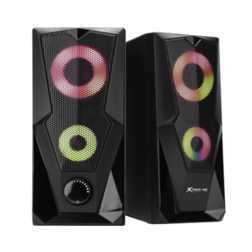 Speaker Komputer RGB Gaming untuk PC 2.0 Kabel USB Bertenaga Stereo Kontrol Volume Dual Channel Multimedia AUX 3.5mm.