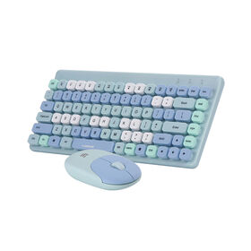Combo de teclado y ratón inalámbricos de oficina, colorido, moderno, mini 2.4G, recargable para laptop.