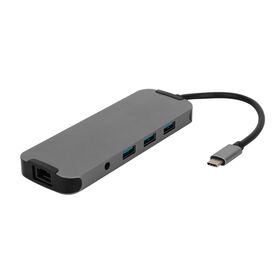 Station d'accueil hub USB-C à bon prix, adaptateur USB vers audio 3,5 mm, HDTV 4K, port réseau RJ45, adaptateur type C 9 en 1 pour ordinateur portable