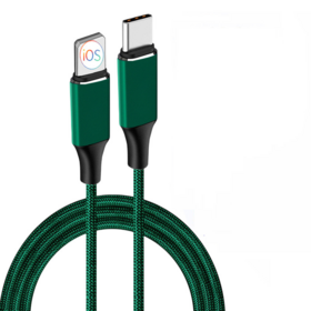 Koteksun USB C auf Lightning PD 27W Kabel, Typ-C auf Lightning Kabel in Grün geflochten für iPhone, für iPad in 0.5m 1m 2m - Schnelles und sicheres Laden