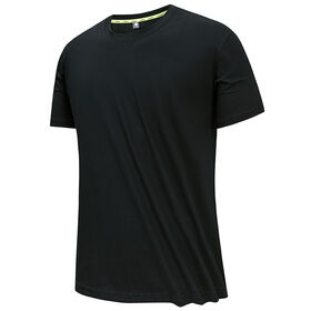 T-shirts pour hommes OEM 70% Polyester 30% Coton T-shirt basique à col rond en bambou pour hommes