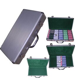 Herstellergefertigter Aluminium Silber 500 Poker Chip Koffer mit transparenten Acryl Chip Halter Set für Home Poker Kartenspiele Transport