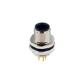 Conector de panel M12, 3 polos, 4 polos, 5 pines, 8 conectores, 12 pines, 17 pines, rosca PG9 M16, macho recto, bloqueo trasero, IP67