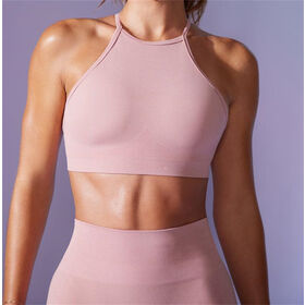 Soutien-gorge de sport à bretelles croisées pour femmes, maintien moyen, soutien-gorge de yoga avec coussinets amovibles, soutiens-gorge de yoga rembourrés pour entraînement physique
