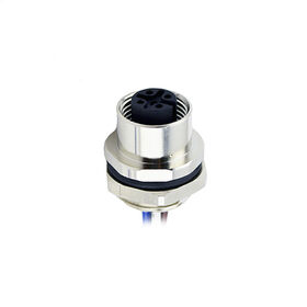 Connecteur de panneau à filetage B code PG9 ou M16, fils simples, femelle droite non blindée, 5 broches M12