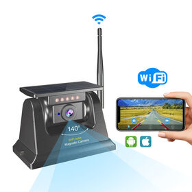 Magnetic Solar Wireless rear view Camera for Mobile Wifi App IP68 Support for HD 850 Reverse Camera for Car Truck Van RV Etc