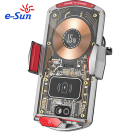 Chargeur de Voiture Magnétique à Détection Intelligente, Support de Montage sans Fil Rapide Qi 15W, Support de Téléphone à Ventilation Automatique Ouverture et Fermeture