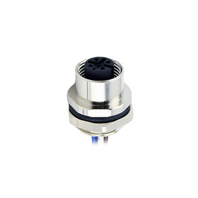4pin ways electrical wire pg9 or m16 thread connector back panel mount m12 4pin female fast connector d code