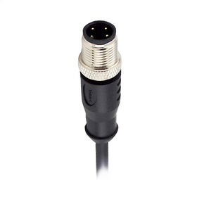 M12 d code 4poles male moulding straight cable automotive connector ip67 waterproof connector camera video