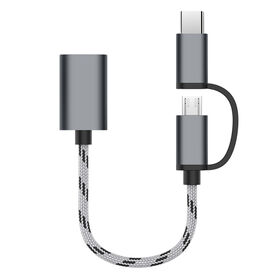 2-in-1 USB 3.0 OTG Adapterkabel Nylon Geflecht Micro/Type C Datensynchronisationsadapter