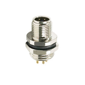 Connecteur automobile préfabriqué à code T M12 à 4 broches, montage sur panneau, filetage PG9 M16, mâle, droit, verrouillage arrière, IP67 IP68