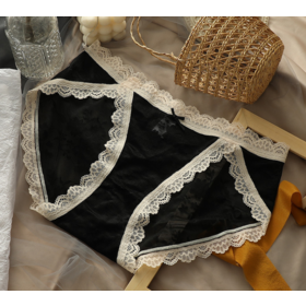 Wholesale women's underwear lace edge foreign trade sexy women's briefs cotton printed shorts