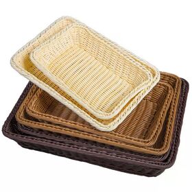 Woven Storage Basket Rattan Tray Woven Basket For Bread Wicker