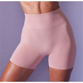 Damen Yoga Shorts mit hohem Bund, atmungsaktiv, Bauchkontrolle, Po-Lifting, Sportshorts, nahtlose Gymnastikshorts für Damen, Pfirsich-Po