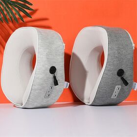 U-Shape Bluetooth Travel Neck Pillow Induction Portable Memory Foam Pure Color Comfortable Health Care Office Music Pillow