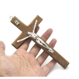 Wholesale Crucifix Wall Cross Catholic, Wooden Crosses Stand with Jesus Christ and INRI, Hanging or Tabletop