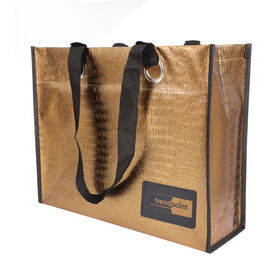 Sac non tissé métallique avec impression couleur par estampage à chaud pour la publicité et le shopping de vêtements