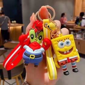 Cartoon SpongeBob Silikon Schlüsselanhänger Figur Star Thaddäus Tentakel Schlüsselanhänger Auto Schlüsselanhänger Anhänger Schmuck