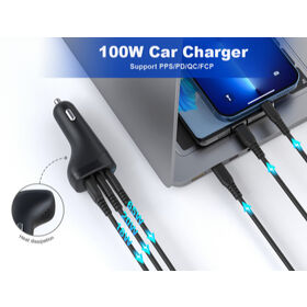 Wholesale, Sunlike 100W car charger, Fast charging, Patented product, For phone, laptop, and other devices charging in car,