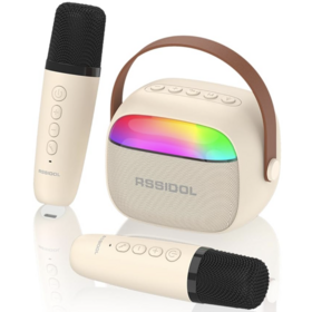 Mini Kaoraoke Bluetooth speaker with Wireless microphone perfect gift for Kids,for the karaoke lover