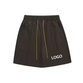High Street Solid Custom Embroidered Logo Men's Athletic Running Hiking Shorts Casual Cotton Breathable Shorts