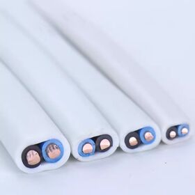 Cable Plano Blanco para Uso Doméstico, 2 Hilos, Rígido, Núcleo de Cobre Libre de Oxígeno, Aislamiento y Cubierta de PVC, Cable de Alimentación de 100M, 1, 1.5, 2.5mm