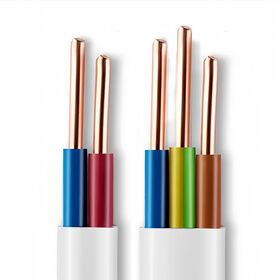 Câble d'alimentation électrique plat à double conducteur ignifugé, 2/3 conducteurs, 1,5/2,5 mm², gaine blanche, fil parallèle