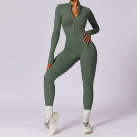 Body de Manga Larga para Gimnasio, Mallas Deportivas, Monos de Entrenamiento con Logo Personalizado, Ropa de Yoga de Una Pieza para Mujer