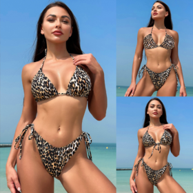 Wholesale 2024 new swimsuit women Europe and the United States sexy three-point halter strap bikini swimsuit