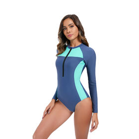 Factory price long-sleeve surfing wetsuit women's swimsuit one piece swimwear