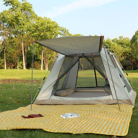 Outdoor 3-5 Person Easy Setup Extended Camping Tent Polyester Waterproof Quick Automatic Opening for Summer Travel