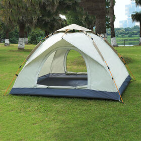 Tente automatique portable améliorée avec revêtement argenté pour épaissir, idéale pour le camping en plein air, super espace, tiges en fibre de verre, parfaite pour pique-nique à la plage.