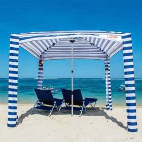 50+ UV Protection Beach Shade Canopy Sun Shelter Portable Aluminum Outdoor Beach Umbrella Tent